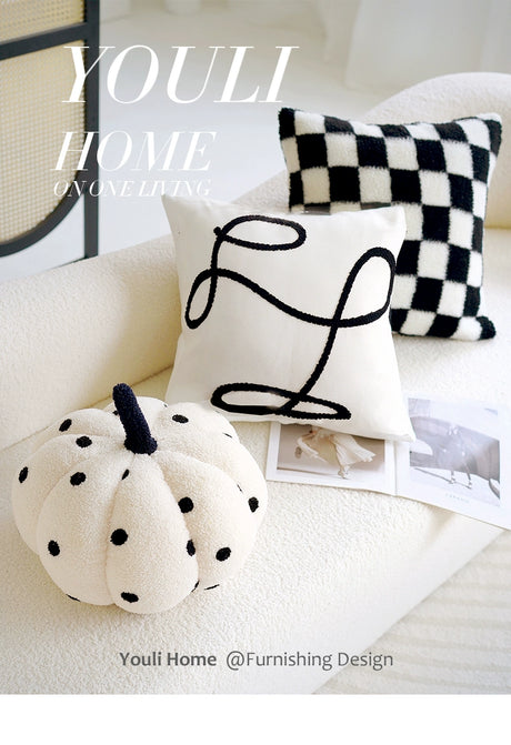 YOULI Benjamin Elegant Minimalist Black and White Sofa Pillow from YOULI