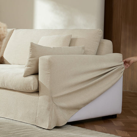 QUANMU Elowen Cozy Cream Wabi-Sabi Living Room Cloud Sofa Module from QUANMU
