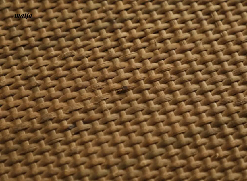 Round Woven Rattan Wooden Side Table from maija