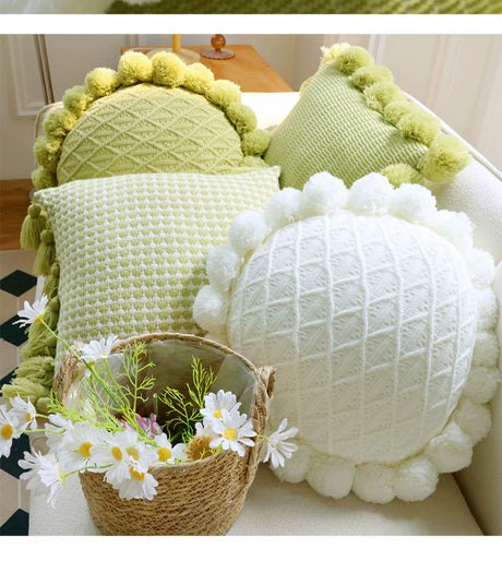 YOULI Santiago Mint Knitted Cozy Pillowcase from YOULI
