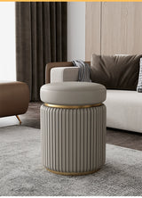 APARTMENT NO.7 Evelyn Chic Leather Round Stool from APARTMENT NO.7