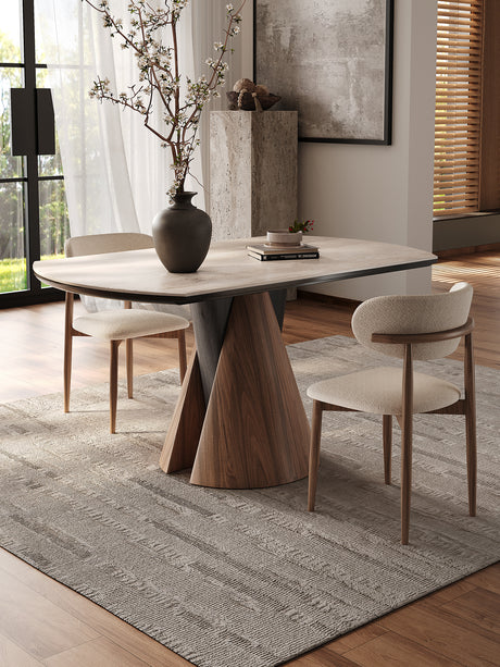 QUANMU Marcellus Elegant Solid Wood Round Table from QUANMU