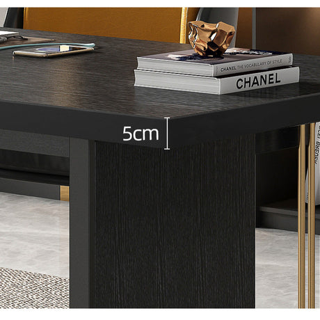 QUANMU Serena Sleek Black Luxury Writing Desk from QUANMU