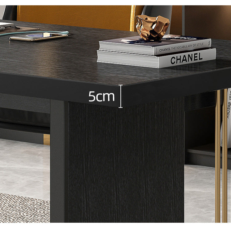 QUANMU Serena Sleek Black Luxury Writing Desk from QUANMU