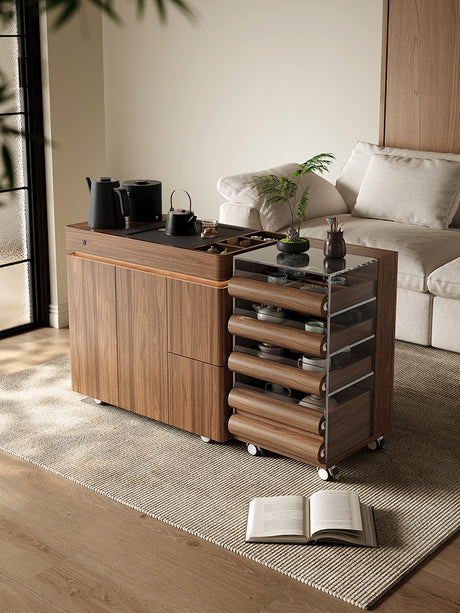 QUANMU Elowen Elegant Mobile Teatable Display Cabinet from QUANMU