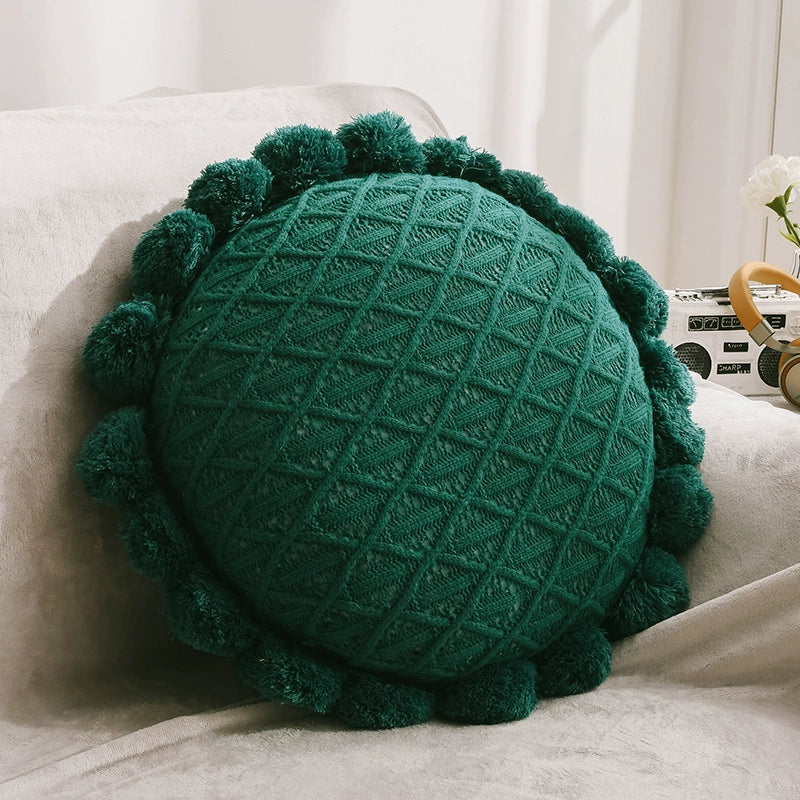 YOULI Finnian Handmade Knitted Round Pillow from YOULI