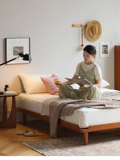 HANKE Isabell Elegant Cherrywood Tatami Bed Frame from HANKE