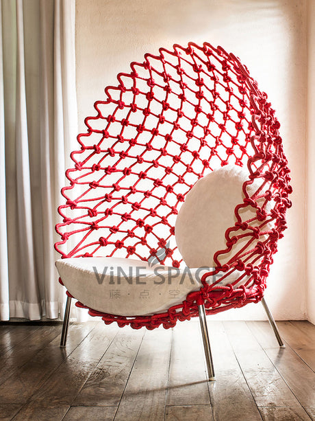 RATTAN SPACE Zephyra Cozy Internet-Red Balcony Chair from RATTAN SPACE