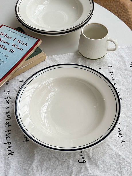 YASUKI Chenhao Minimalist INS Texture White Ceramic Bowl from YASUKI