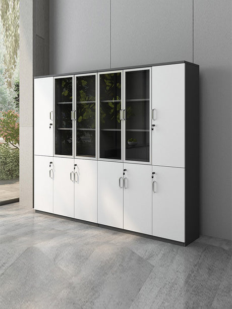 MUTINI Jasper Chic Glass-Front Locking Office Cabinet from MUTINI