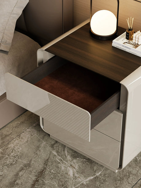 APARTMENT NO.7 Thaddeus Sleek Minimalist Three-Drawer Bedside Table from APARTMENT NO.7