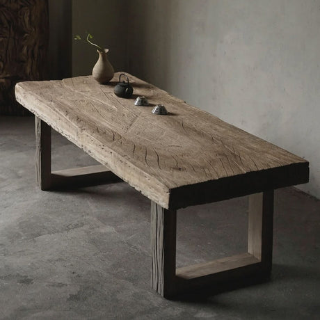 JINYI Hiroshi Rustic Natural Solid Wood Long Table from JINYI