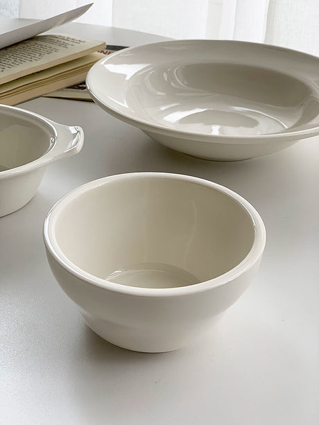 YASUKI Chenhao Minimalist INS Texture White Ceramic Bowl from YASUKI