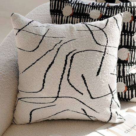 YOULI Benjamin Elegant Minimalist Black and White Sofa Pillow from YOULI