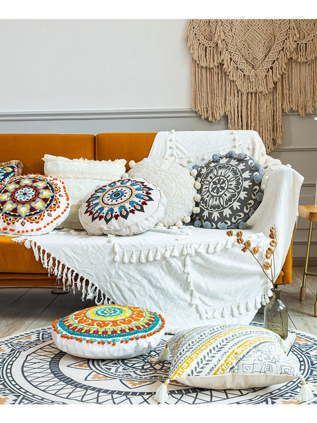 YOULI Amara Handmade Ethnic Round Pillow from YOULI