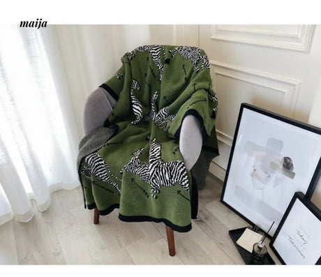 Green Zebra Retro Throw from maija