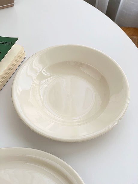 YASUKI Chenhao Minimalist INS Texture White Ceramic Bowl from YASUKI