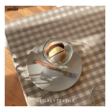 Latte Cotton Linen Tablecloth from Hegaly Textile