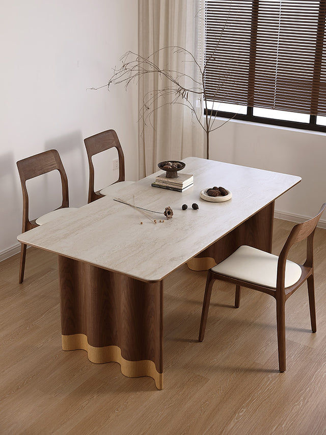 QUANMU Isidore Elegant Walnut Dining Table from QUANMU