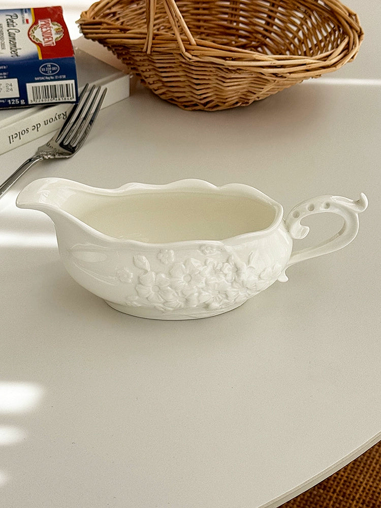 YASUKI Amelie Elegant Floral Relief Ceramic Coffee Set from YASUKI