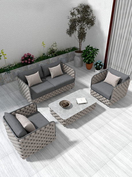 DIME GARDEN Fuenteluna Traditional Waterproof Rattan Chair Set from DIME GARDEN