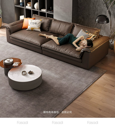 FASATI Jasper Luxurious Deep-Seat Leather Sofa from FASATI