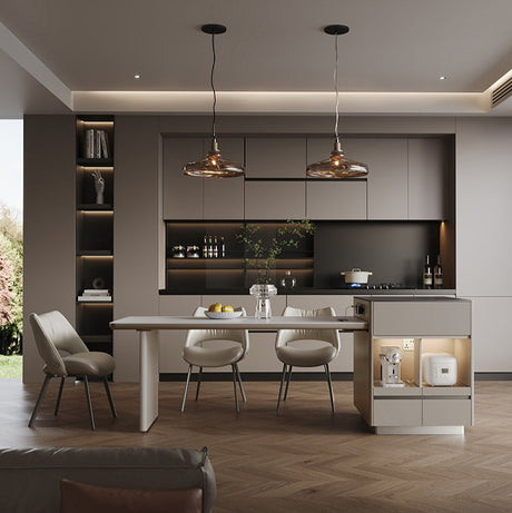 QUANMU Isolde Elegant Retractable Wabi-Sabi Dining Table from QUANMU