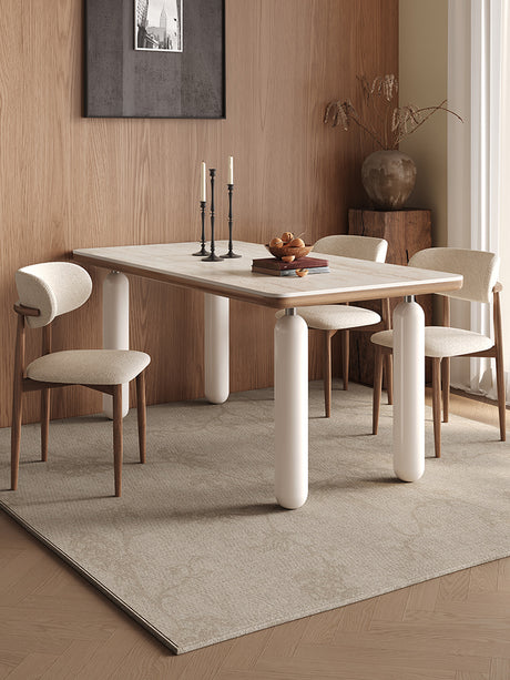 QUANMU Lysander Elegant Cream Rectangular Dining Table from QUANMU