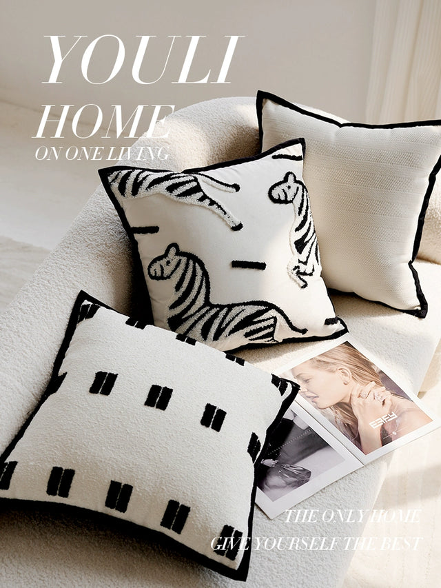 YOULI Amelie Elegant Zebra Design Cushion Cover from YOULI