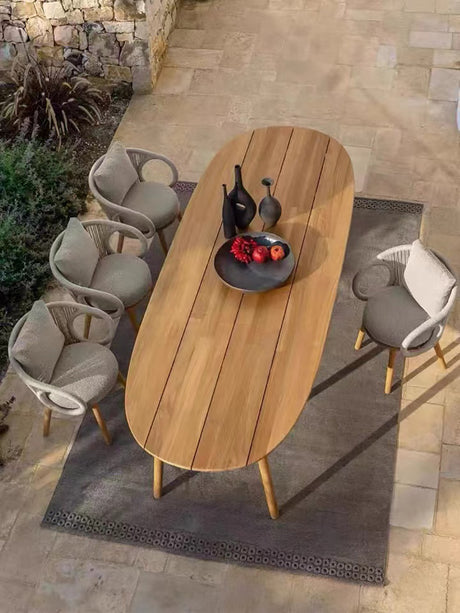 RATTAN SPACE Isolde Serenity Rain-Resistant Outdoor Dining Chair Set. from RATTAN SPACE