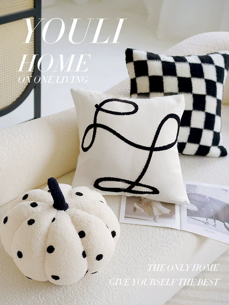 YOULI Benjamin Elegant Minimalist Black and White Sofa Pillow from YOULI