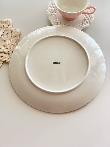 YASUKI Aria Elegant Pure White Ceramic Plate from YASUKI