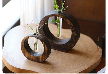 PAULOWNIA Akihiko Elegant Hydrolate Flower Jewelry Vase from PAULOWNIA