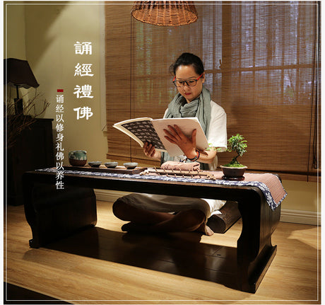 PAULOWNIA Akihiko Elegant Resonance Table with Stool from PAULOWNIA