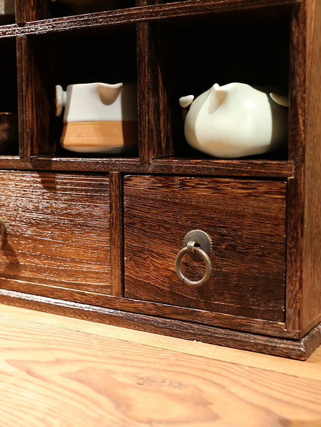 PAULOWNIA Akihiko Elegant Solid Wood Storage Cabinet Set from PAULOWNIA