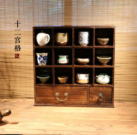 PAULOWNIA Akihiko Elegant Solid Wood Storage Cabinet Set from PAULOWNIA