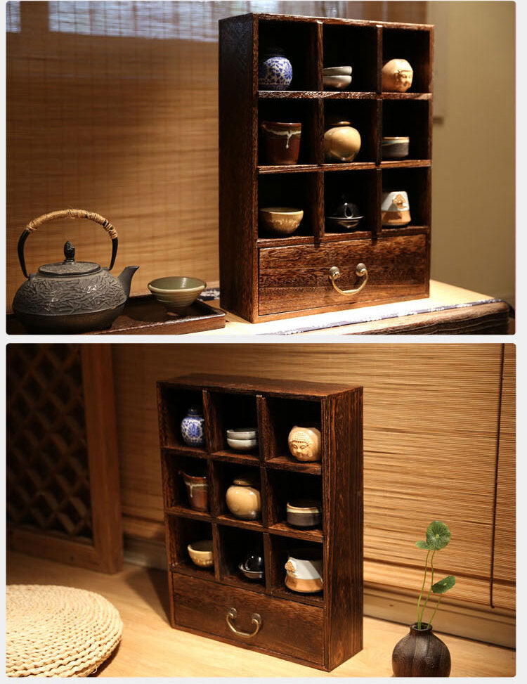 PAULOWNIA Akihiko Elegant Solid Wood Storage Cabinet Set from PAULOWNIA