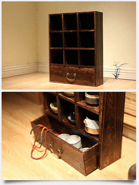 PAULOWNIA Akihiko Elegant Solid Wood Storage Cabinet Set from PAULOWNIA