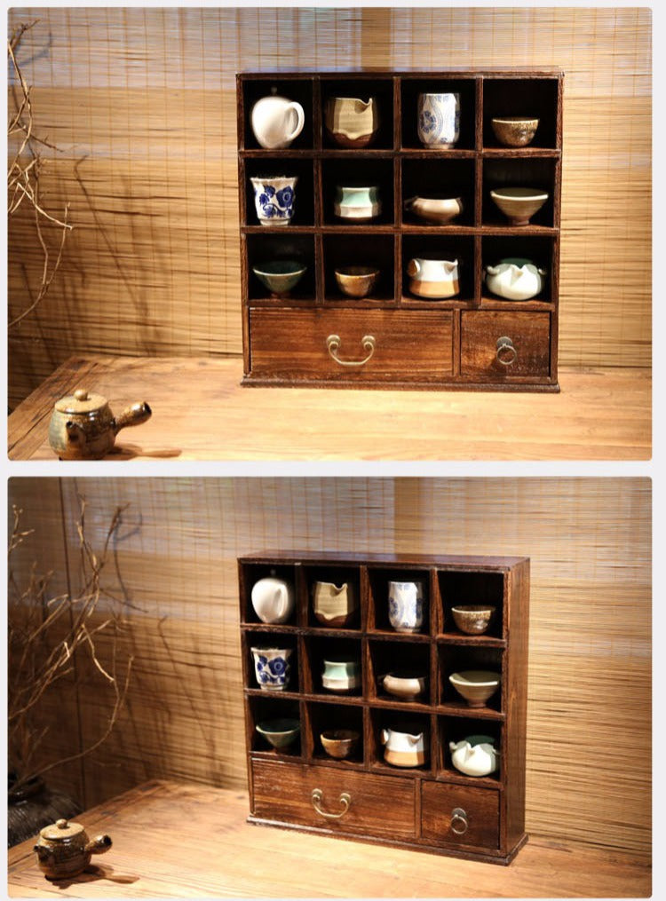 PAULOWNIA Akihiko Elegant Solid Wood Storage Cabinet Set from PAULOWNIA