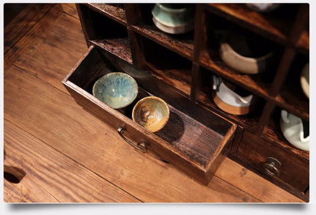 PAULOWNIA Akihiko Elegant Solid Wood Storage Cabinet Set from PAULOWNIA