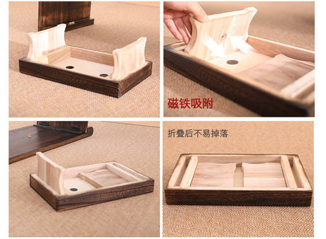 PAULOWNIA Akihiko Portable Folding Zen Desk Stool from PAULOWNIA