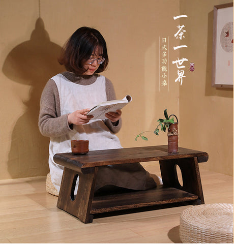 PAULOWNIA Akihiro Elegant Foldable Bay Window Table from PAULOWNIA