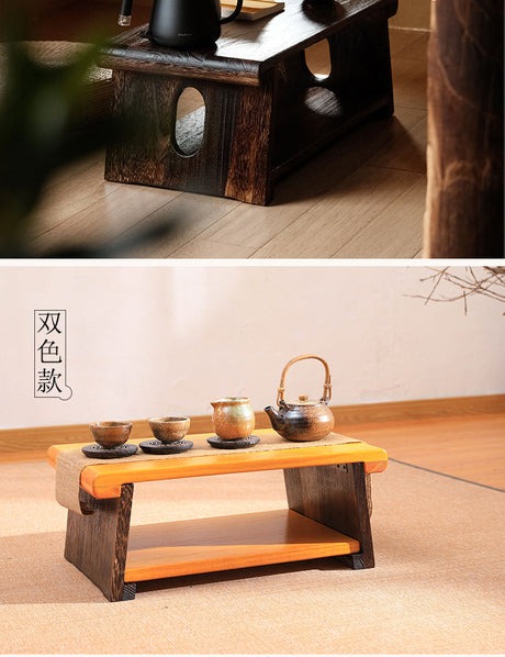 PAULOWNIA Akihiro Elegant Foldable Bay Window Table from PAULOWNIA