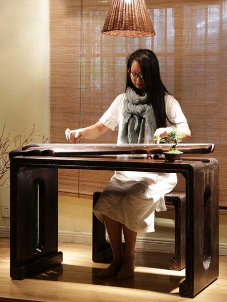 PAULOWNIA Akiro Zen Minimalist Piano Table & Stools Set from PAULOWNIA