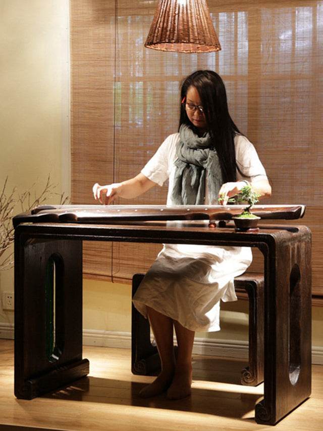 PAULOWNIA Akiro Zen Minimalist Piano Table & Stools Set from PAULOWNIA