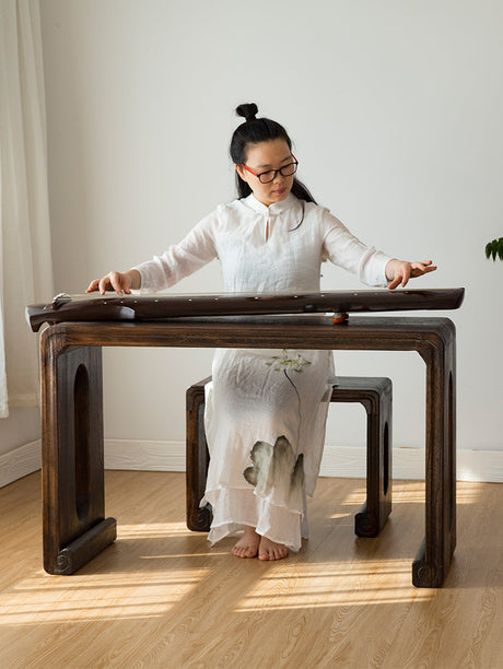 PAULOWNIA Akiro Zen Minimalist Piano Table & Stools Set from PAULOWNIA