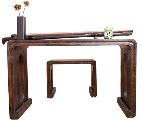 PAULOWNIA Akiro Zen Minimalist Piano Table & Stools Set from PAULOWNIA