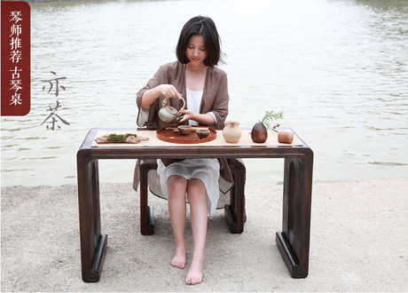 PAULOWNIA Akiro Zen Minimalist Piano Table & Stools Set from PAULOWNIA