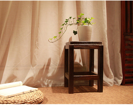 PAULOWNIA Alhambra Rustic Zen Square Stool from PAULOWNIA
