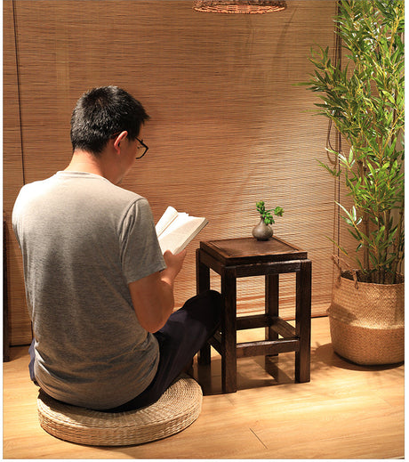PAULOWNIA Alhambra Rustic Zen Square Stool from PAULOWNIA